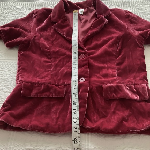 Old Navy Women's Vintage Velvet Blazer in Rich Burgundy M - Picture 6 of 7